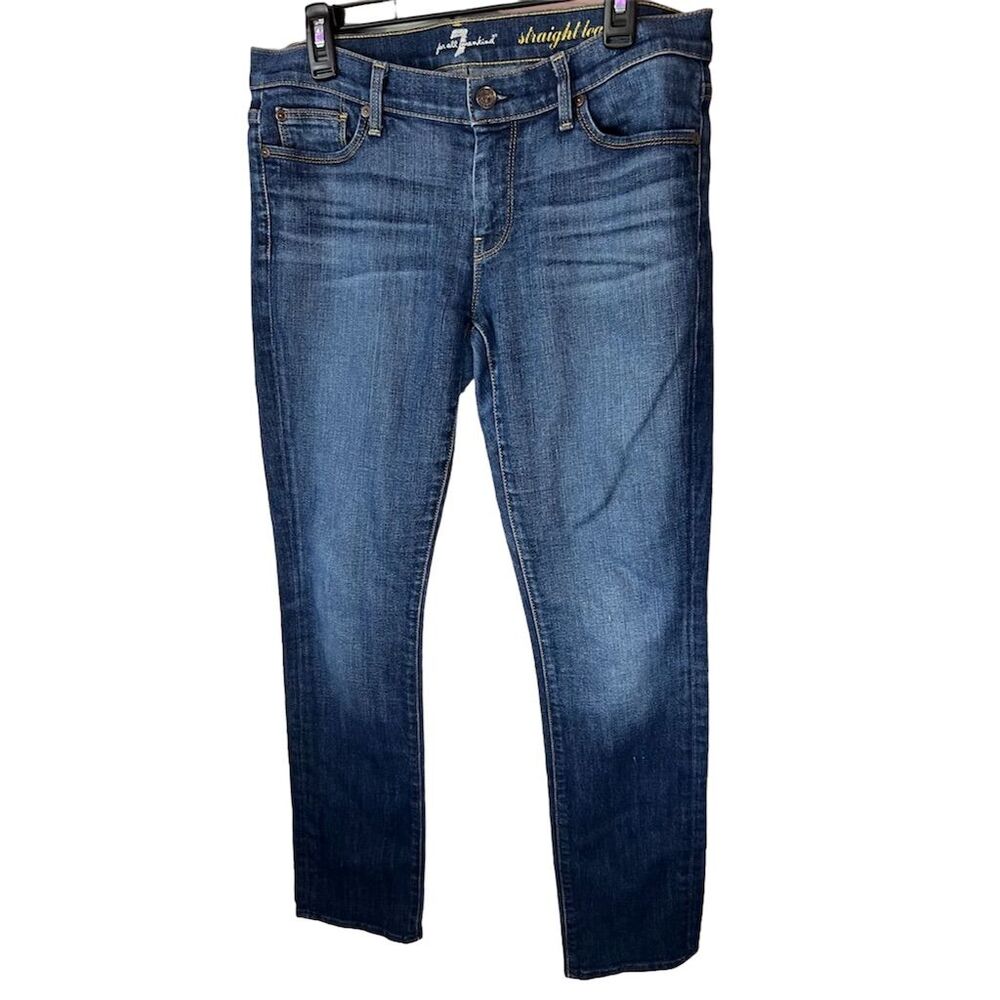 7 For All Mankind Women's Straight Leg Jeans Blue Size 30